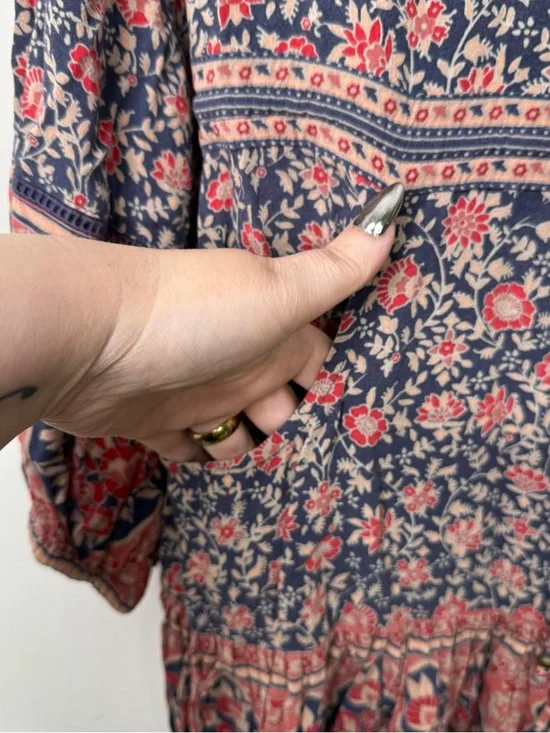 SPELL & THE GYPSY COLLECTIVEFloral Print Boho Tie-Waist Mini Dress Sz. XS